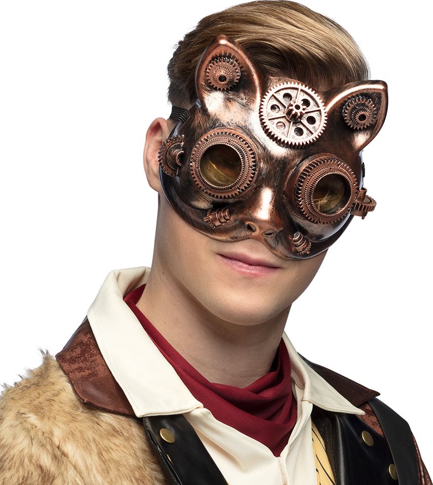 Seampunk Kattenmasker Brons