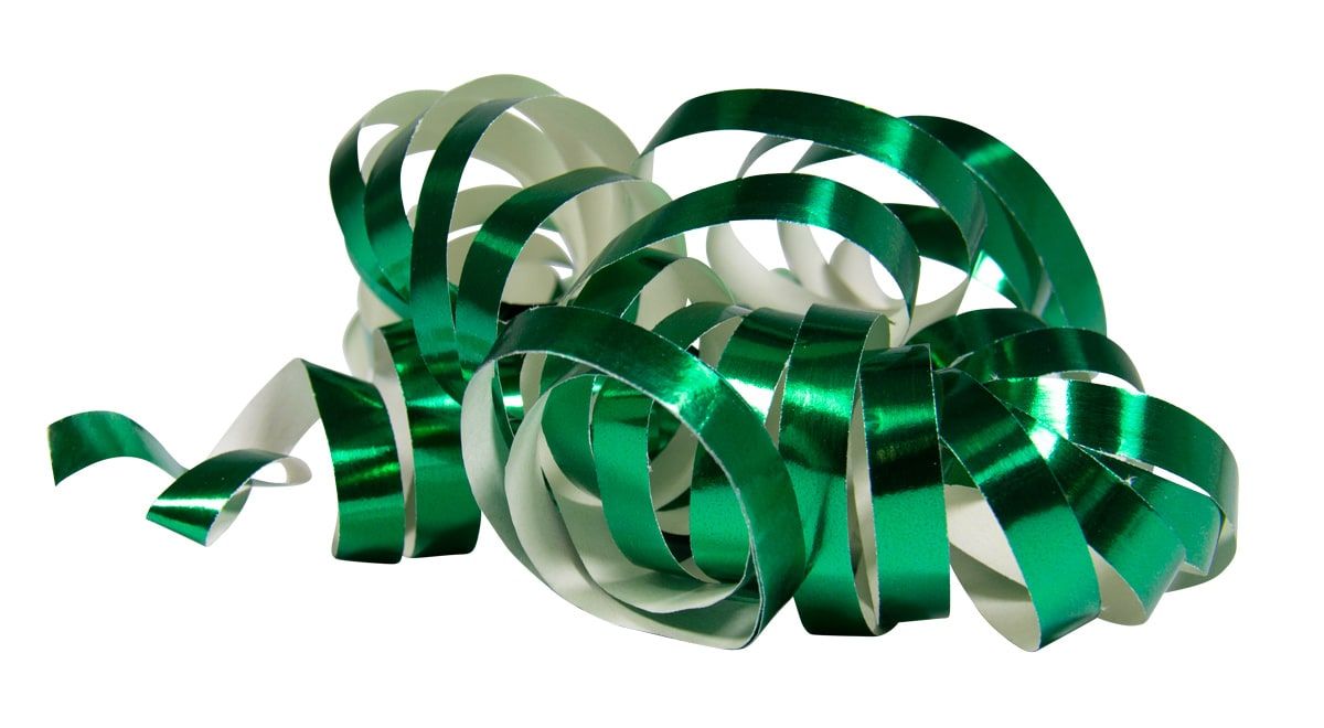 Serpentines metallic groen 2 stuks