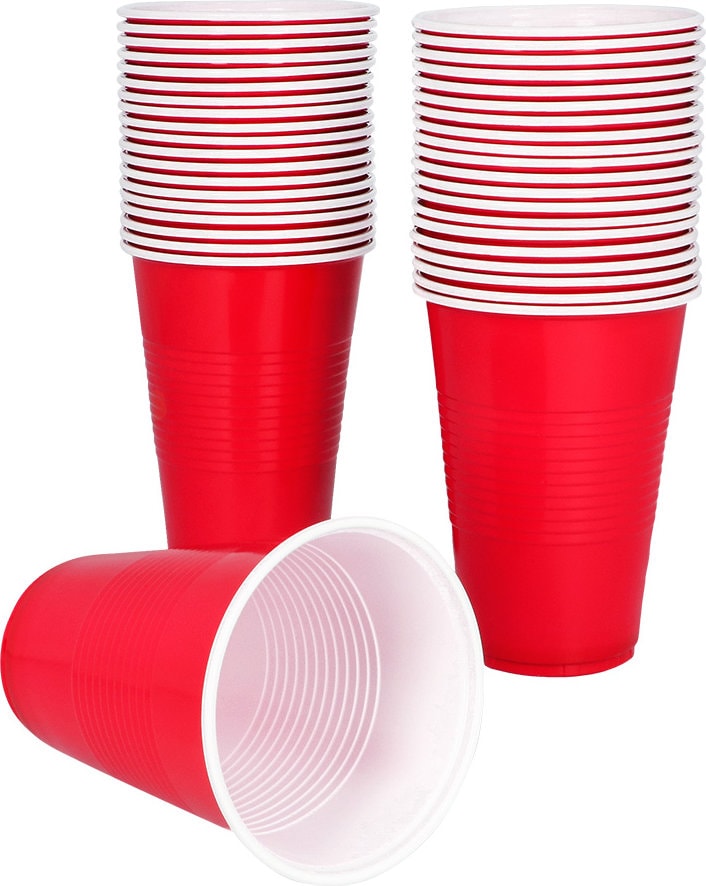 Set 40 partybekers Rood Carnaval