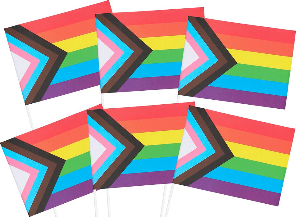 Set 6 Papieren Lgbtqia+ Progress Zwaaivlaggen