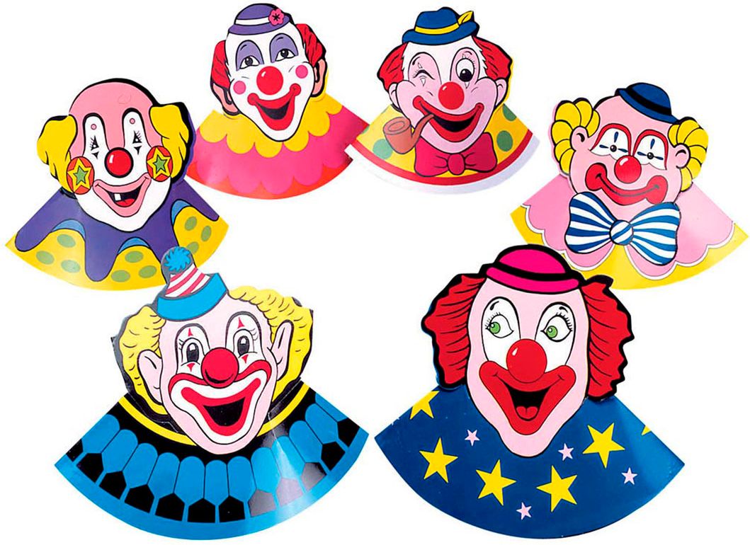 Set met 6 Clown Hoedjes