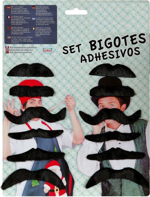 Set Van 10 Assorti Zwarte Snorren