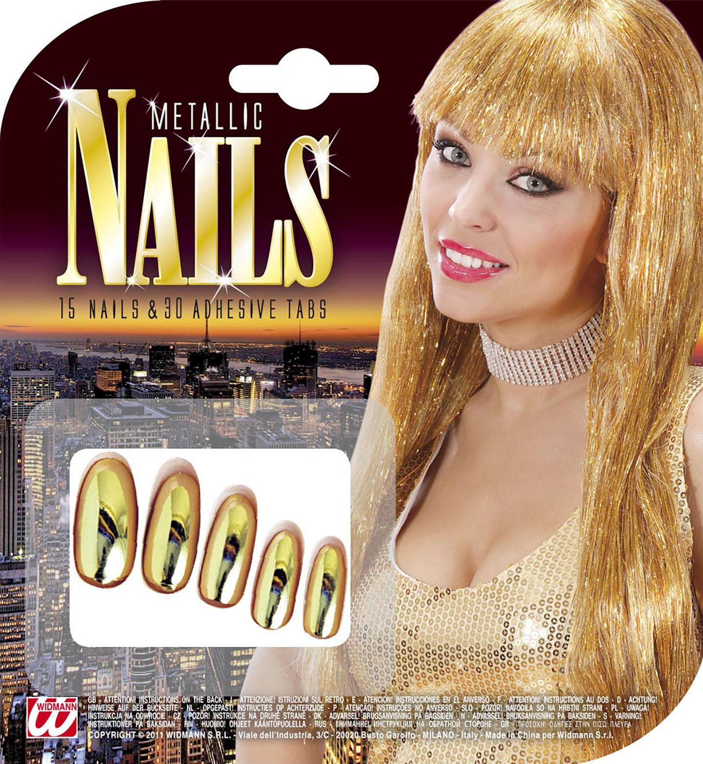 Set Van 15 Gouden Metallic Nagels