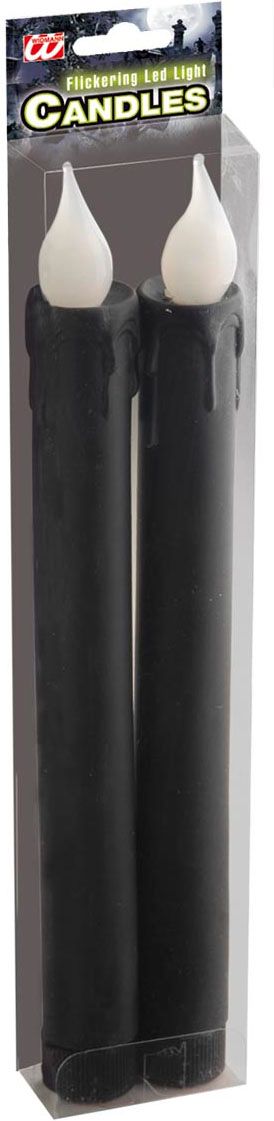 Set Van 2 Zwarte Oplichtende Kaarsen