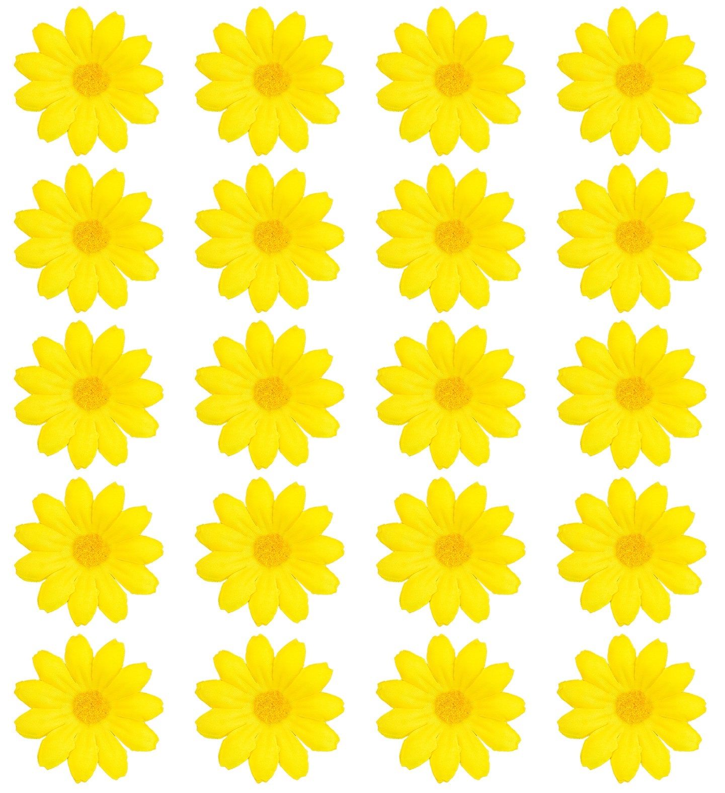 Set van 20 Gele Decoratieve Bloemen