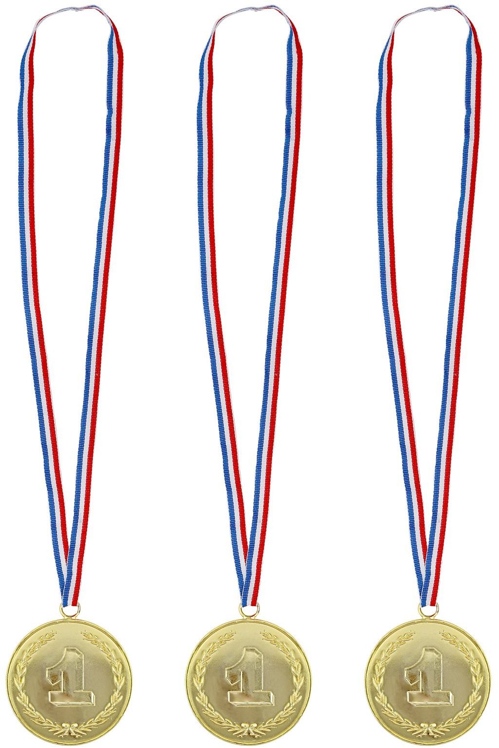 Set van 3 gouden winnaars medailles