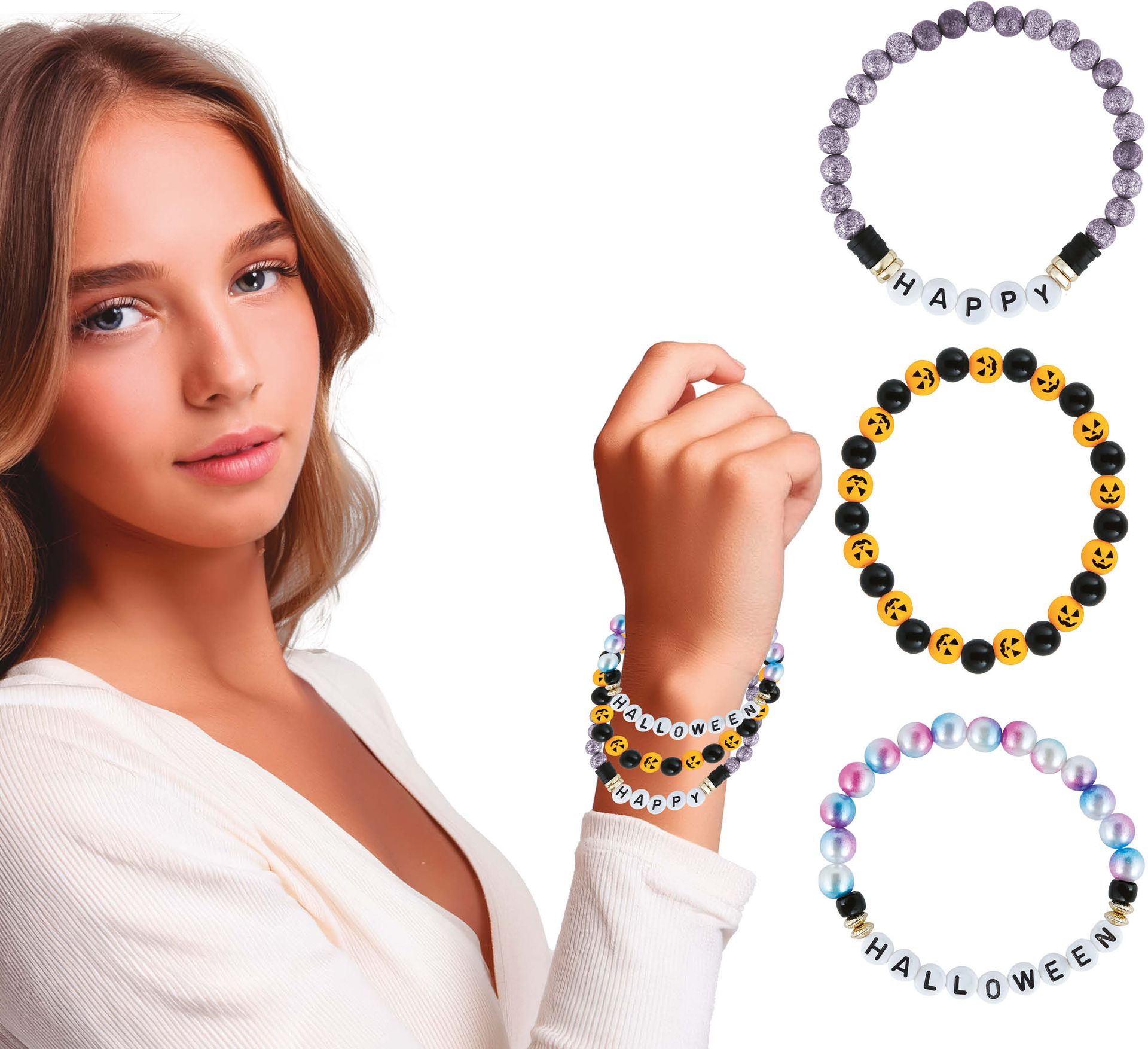 Set Van 3 Happy Halloween Armbanden