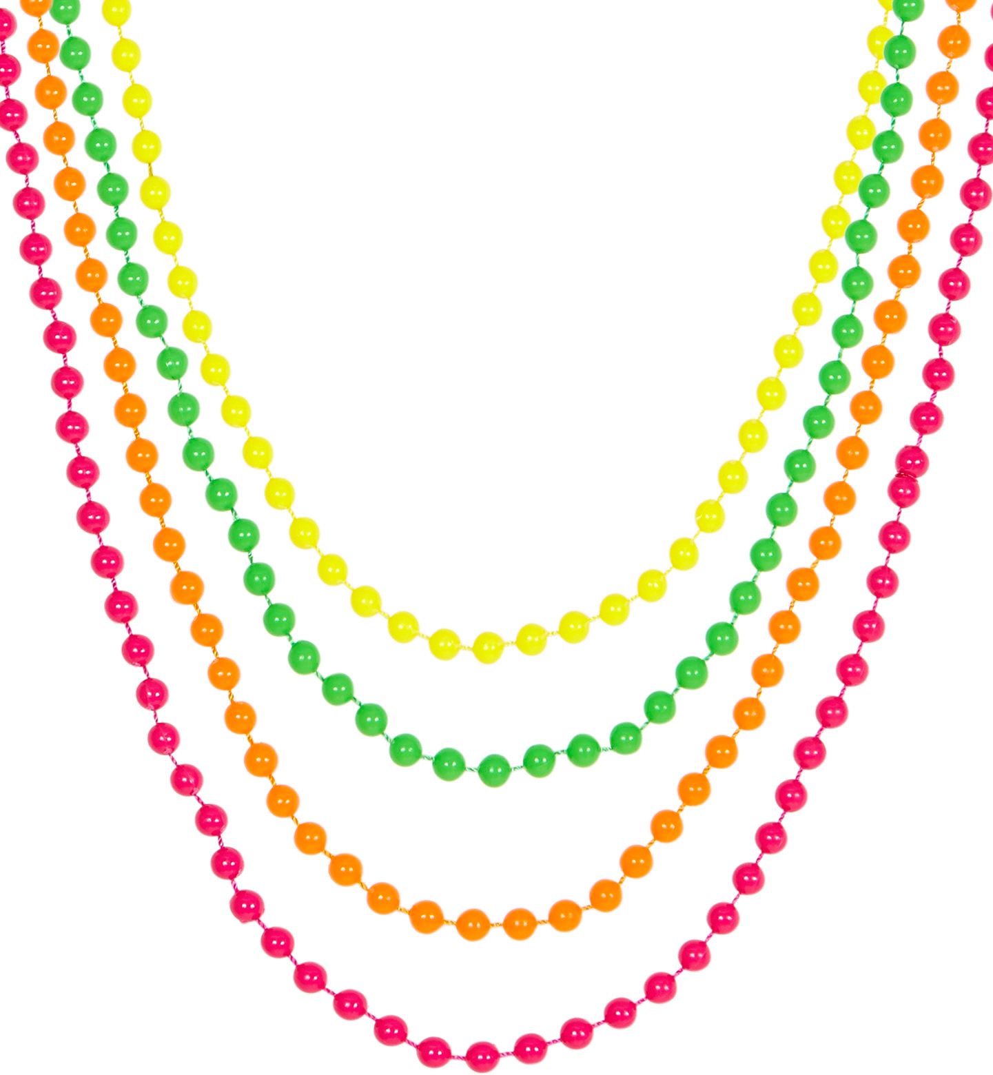 Set Van 4 Neonkleurige Parelkettingen