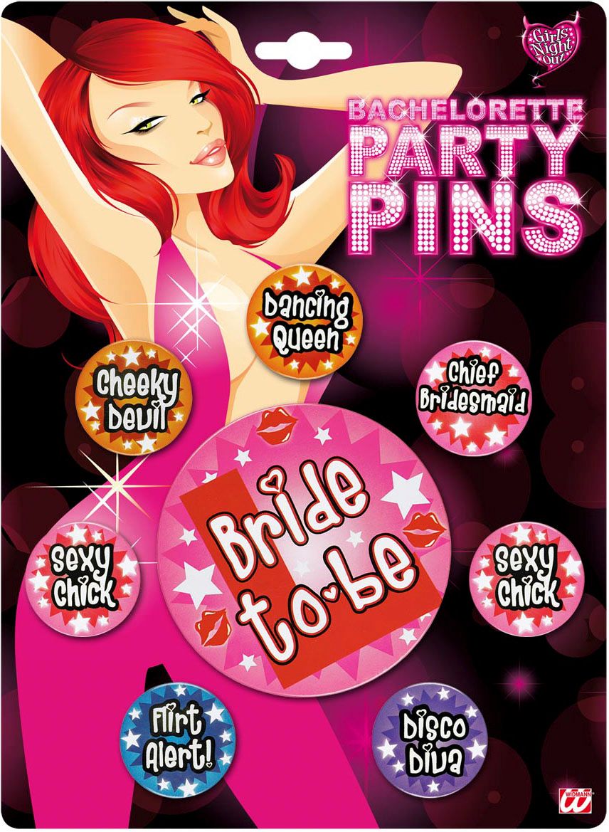 Setje met 8 Buttons Vrijgezellenfeest