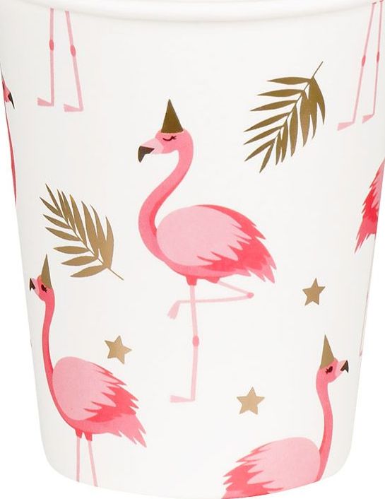 Setje Van 10 Papieren Bekertjes Flamingo