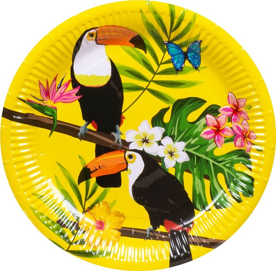 Setje Van 10 Papieren Bordjes Toekan