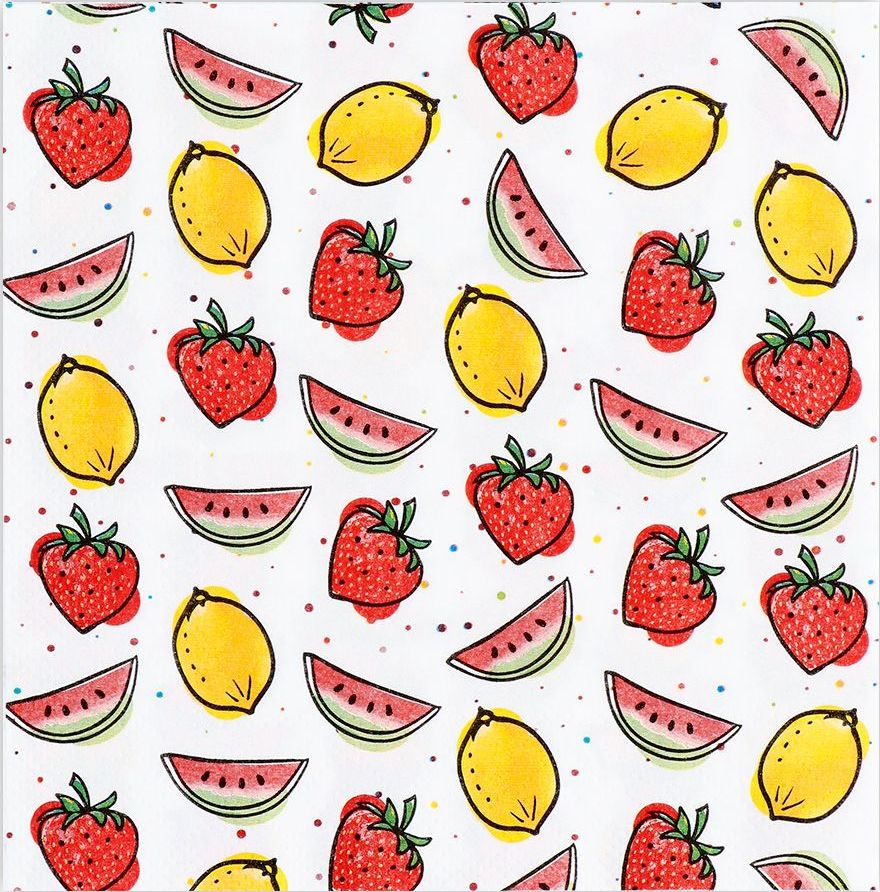 Setje Van 20 Papieren Servetten Fruit