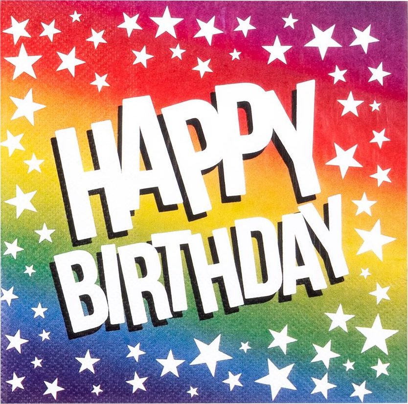 Setje Van 20 Papieren Servetten Happy Birthday