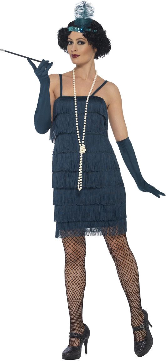 Sexy Flapper Jurk Blauw