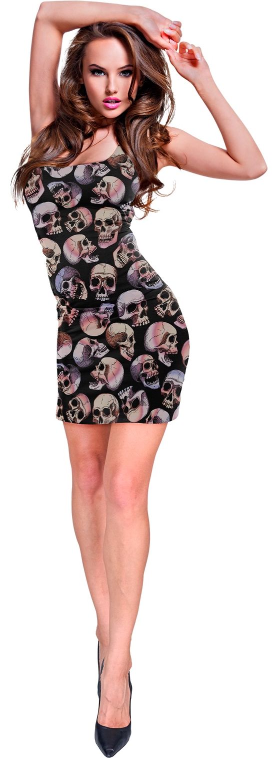 Sexy halloween skulls jurkje dames