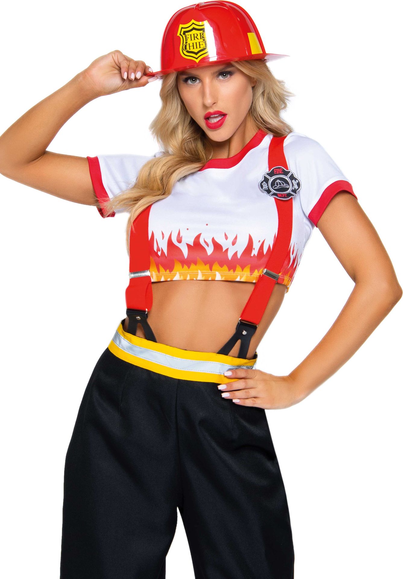 Sexy hipster brandweervrouw kostuum