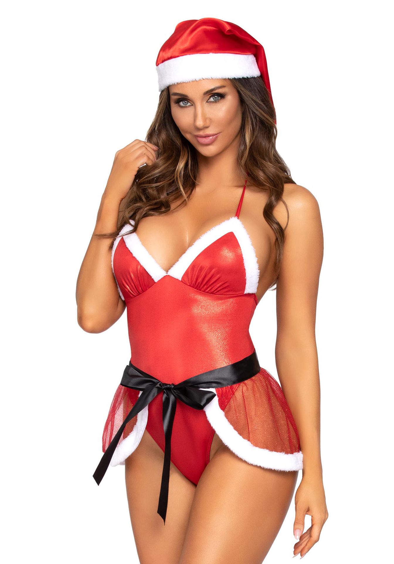 Sexy Kerstvrouw Bodysuit Pakje Dames