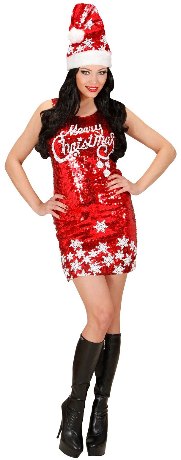 Sexy Pailletten Jurk Merry Christmas
