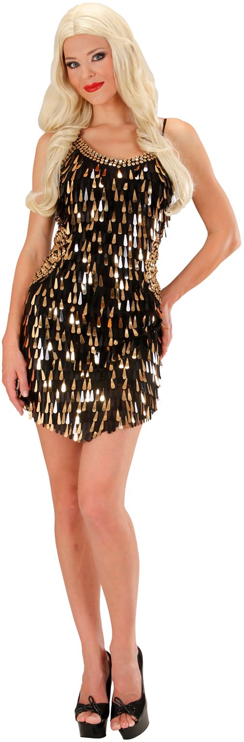 Sexy Pailletten Jurk Zwart Zilver