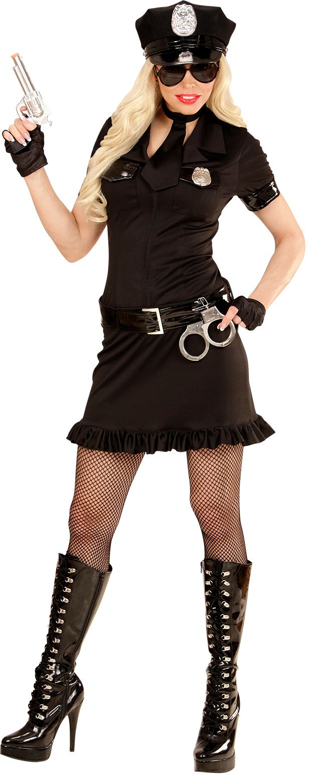 Sexy Politievrouw Zwart