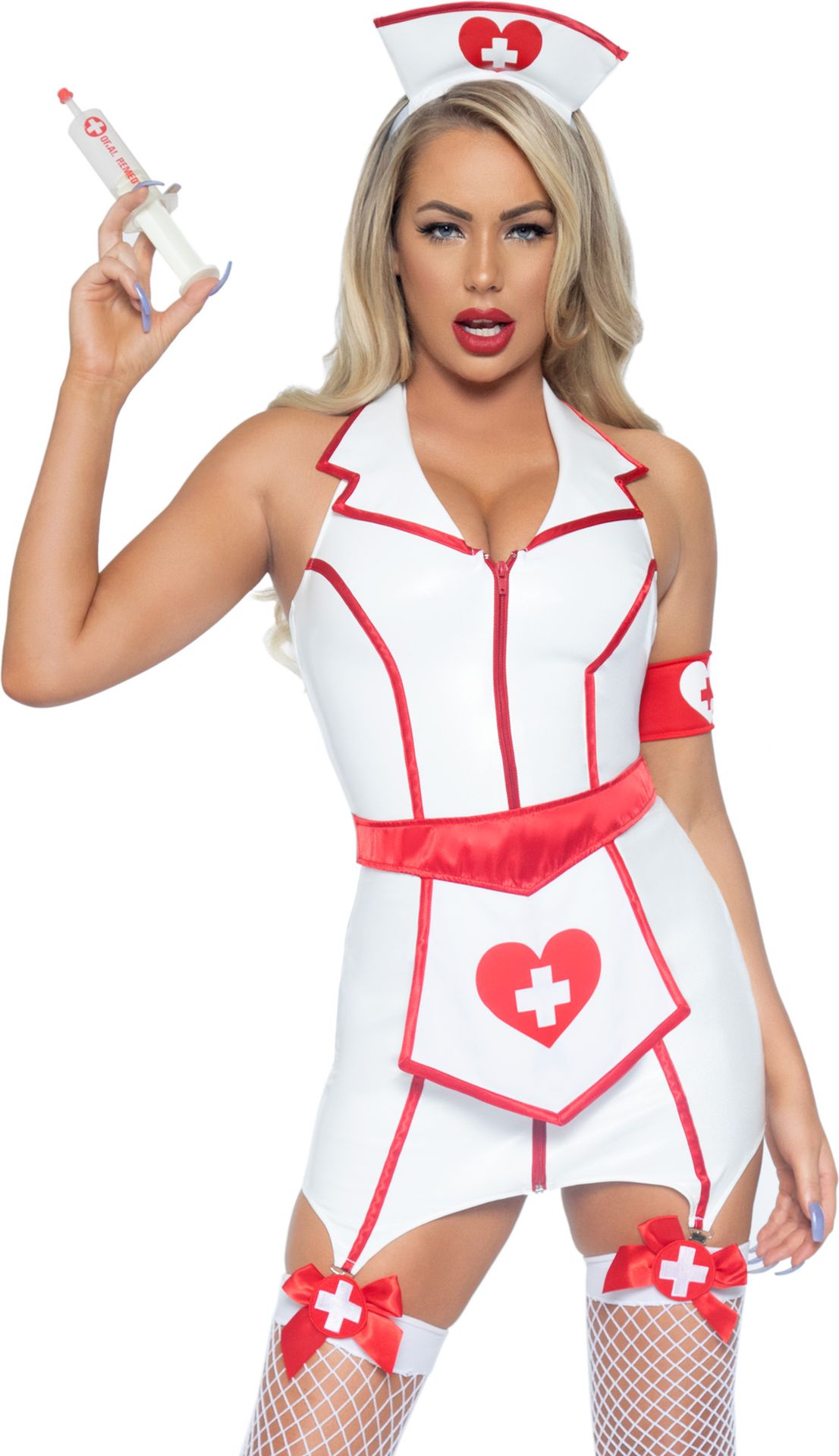 Sexy verpleegster jurkje leerlook