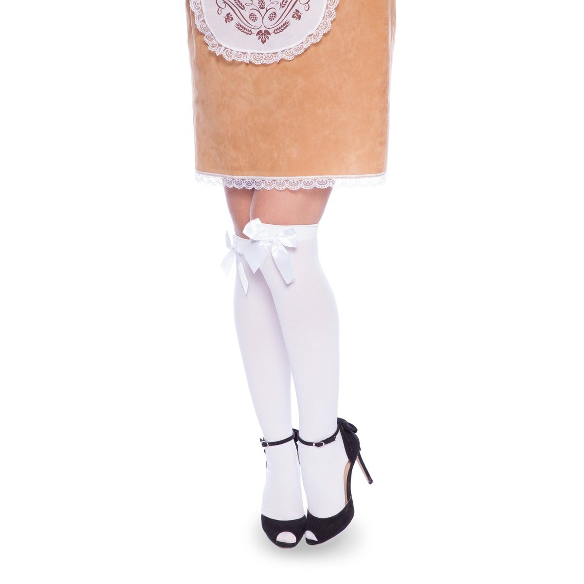 Sexy Witte Kousen met Witte Strik