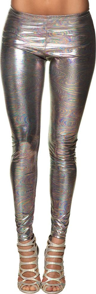 Silver Disco Glanzende Legging