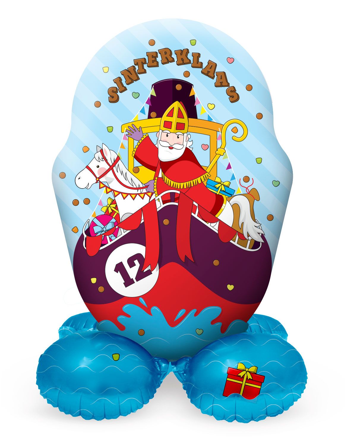 Sinterklaas pakjesboot staande folieballon