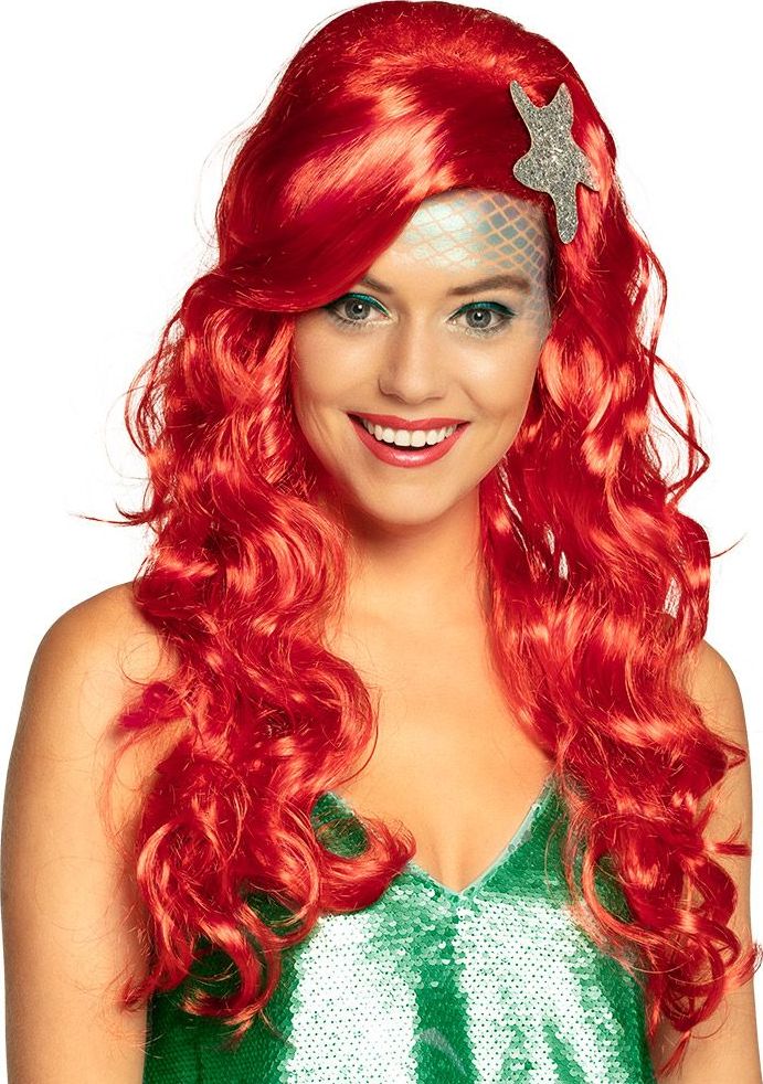 Sirena Rode Zeemeermin Pruik