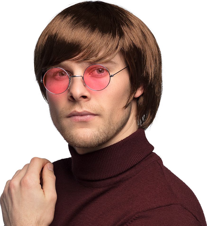 Sixties John Lennon Pruik Bruin