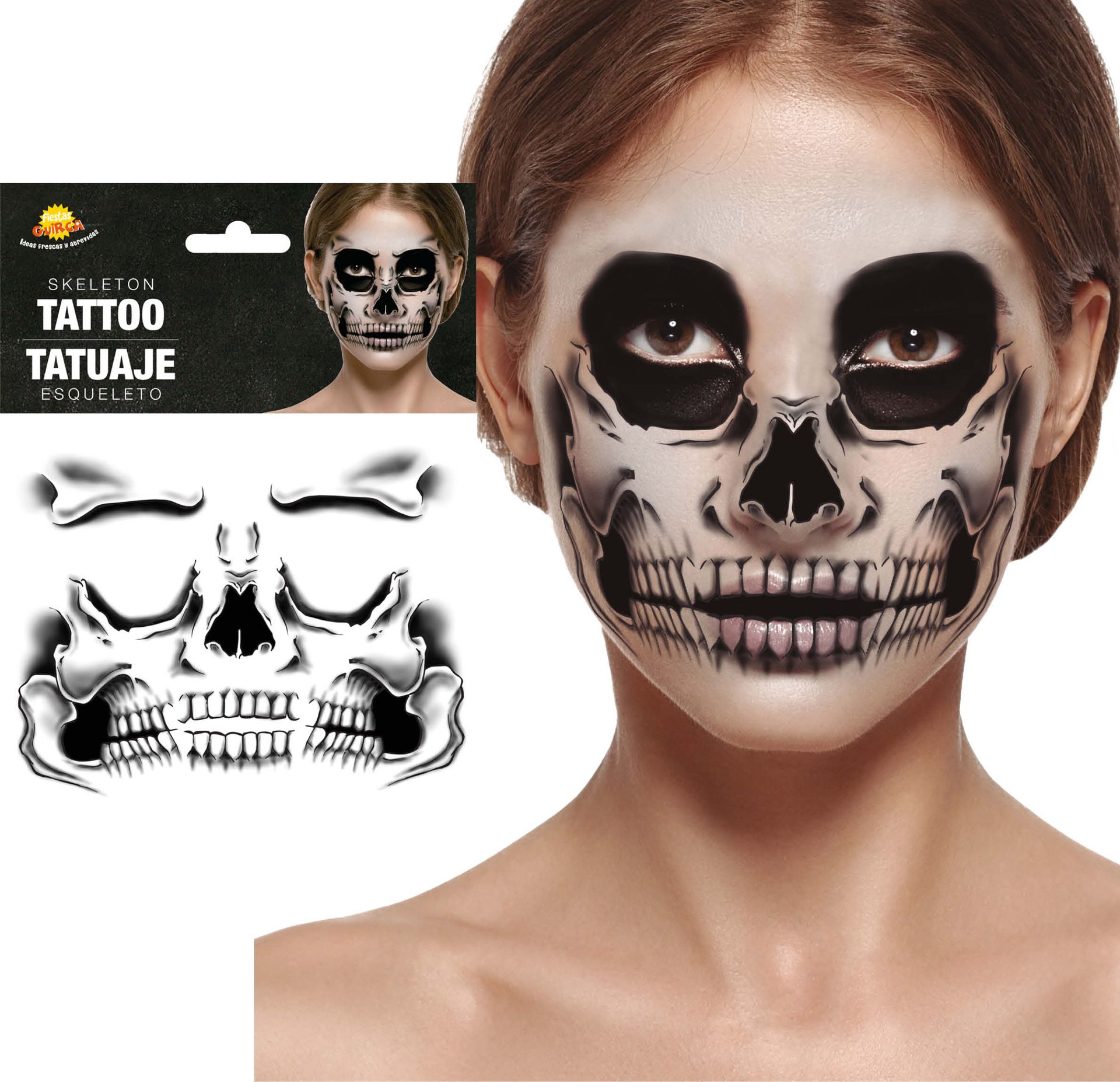 Skelet Gezichtstattoo