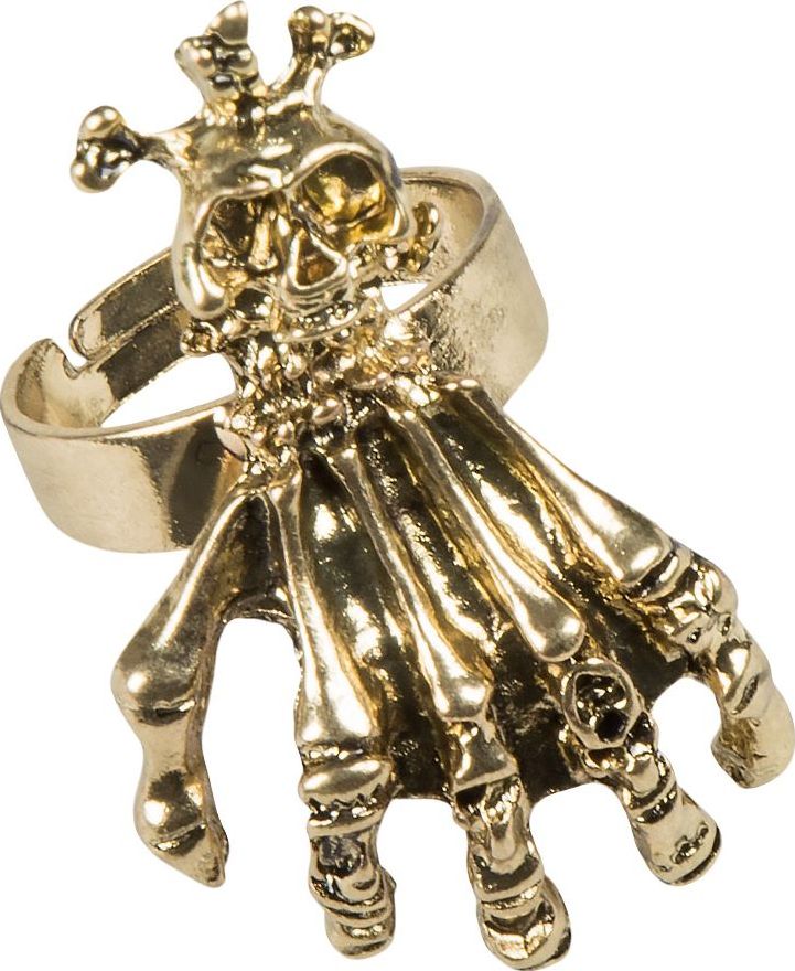 Skelet Hand Ring Goud