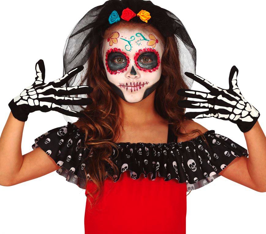 Skelet Handschoenen Kids One Size