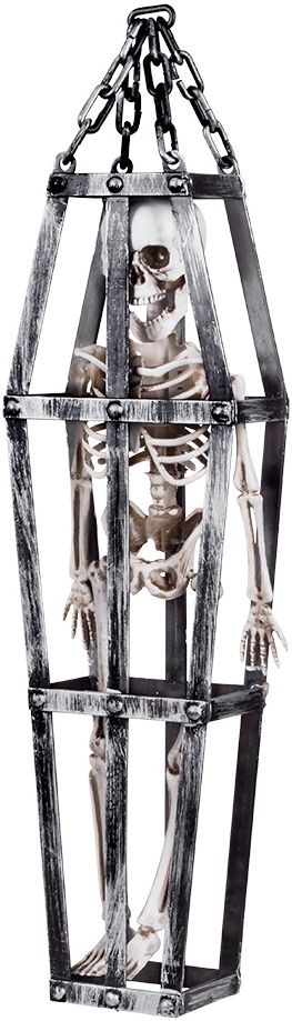 Skelet in hangende kooi decoratie