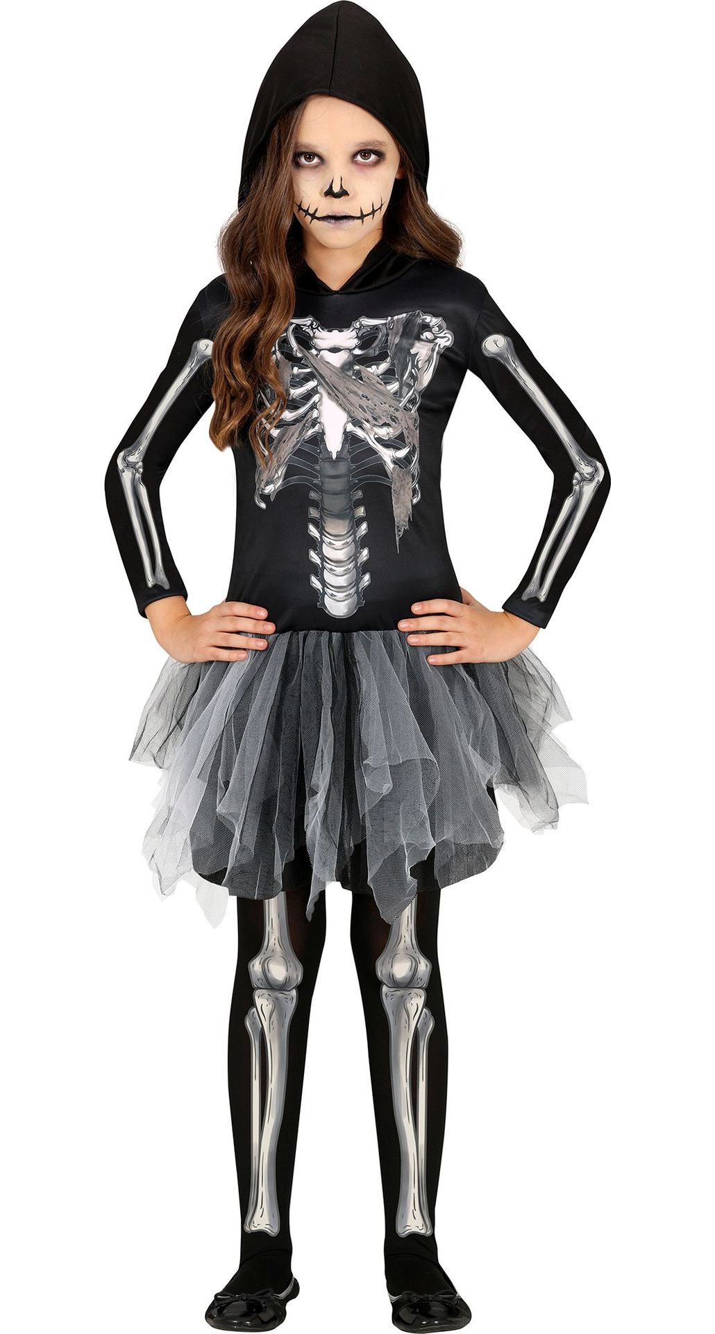 Skelet Jurk Meisjes Zwart