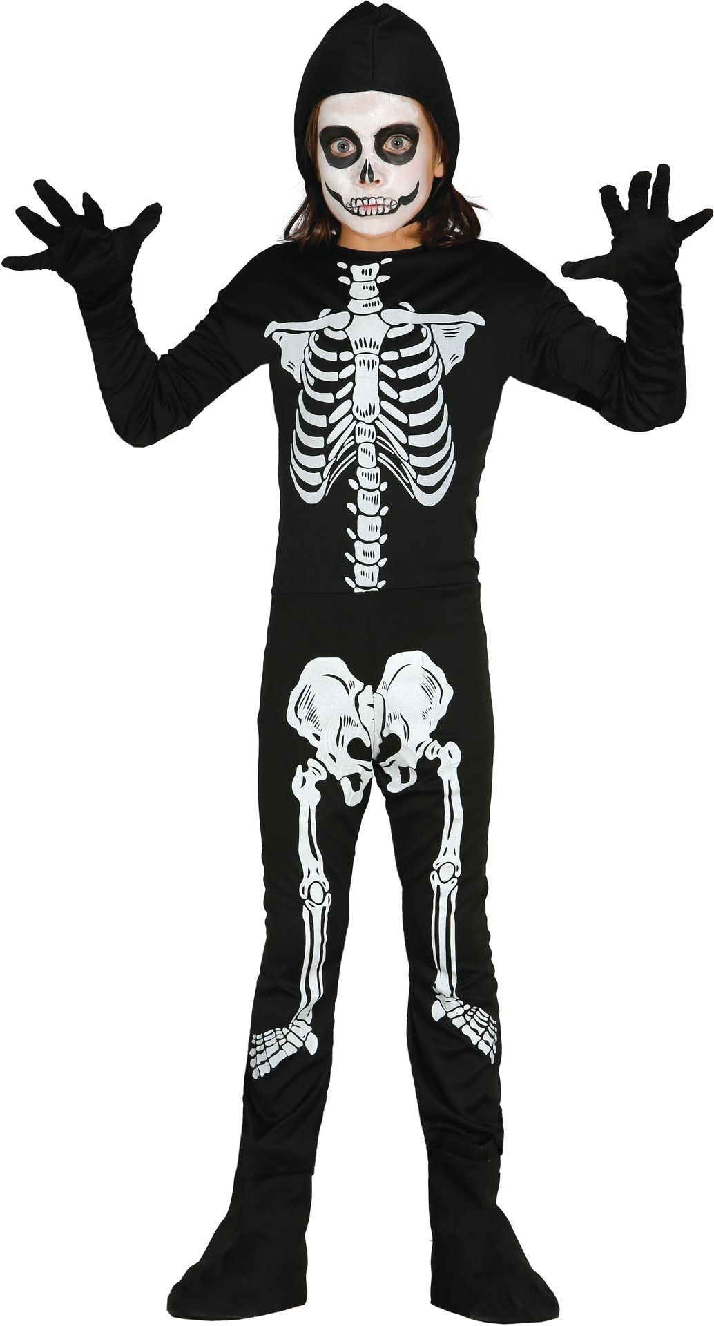 Skelet kostuum kinderen zwart