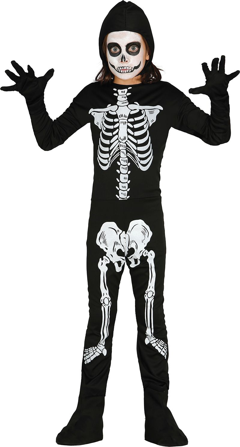 Skelet Kostuum Kinderen Zwart Jumpsuit
