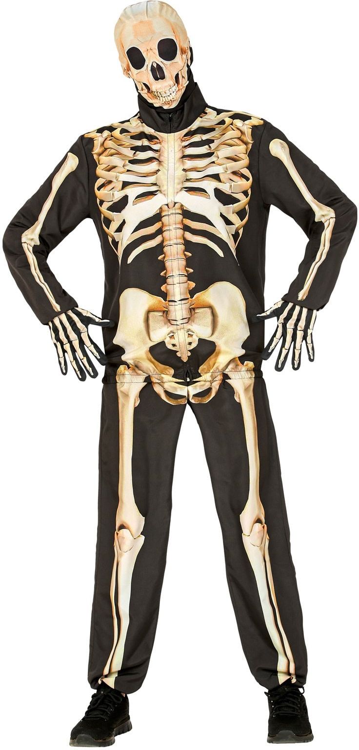 Skelet Kostuum Zwart Dames Heren Volwassenen