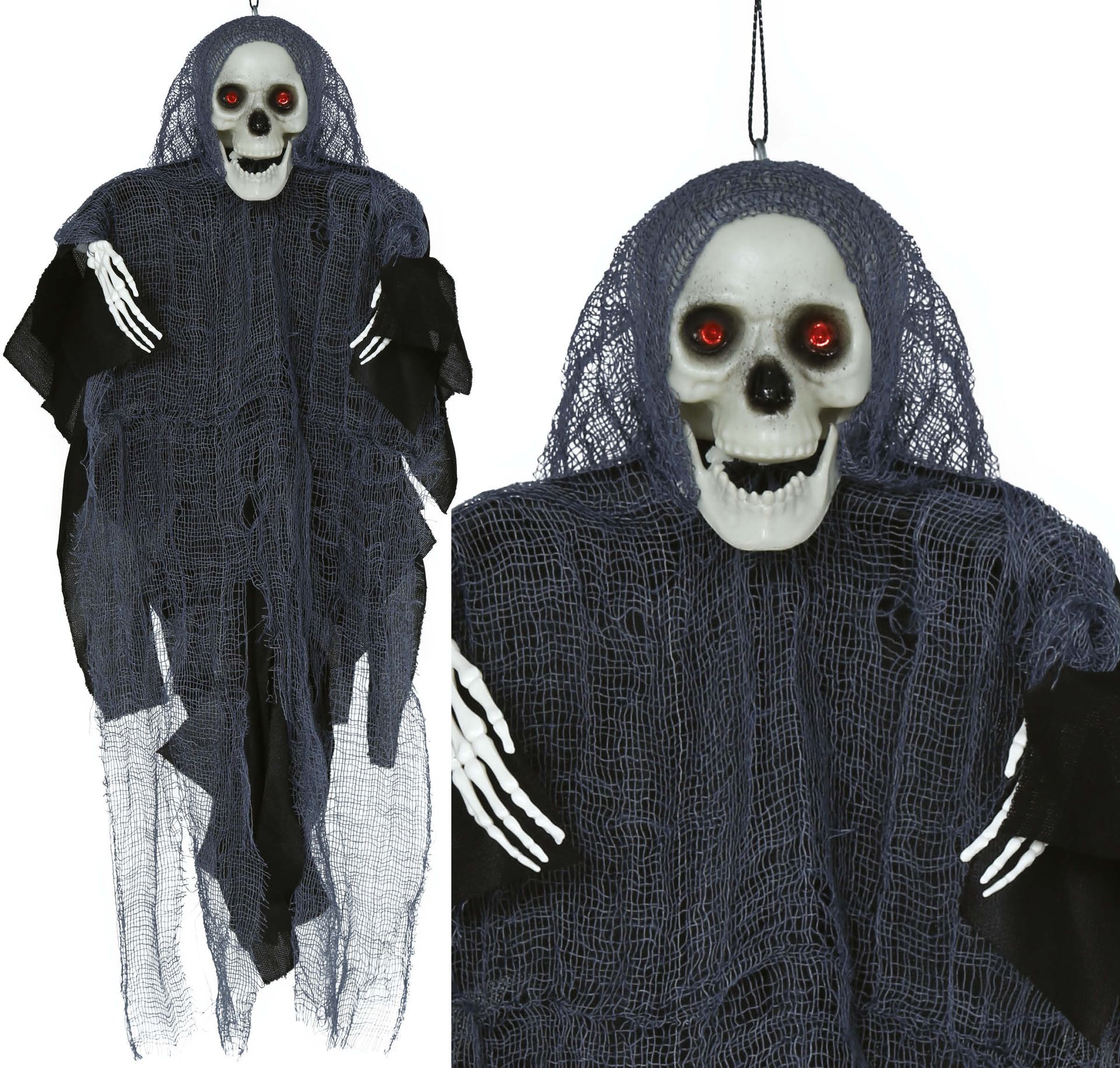 Skelet met Tuniek Zwart Halloween Hangdecoratie