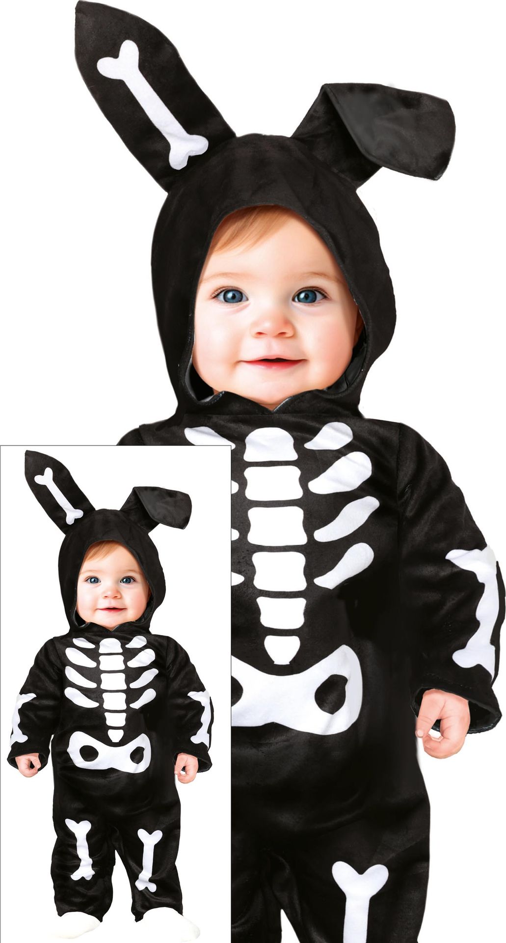 Skelet Onesie Baby Zwart