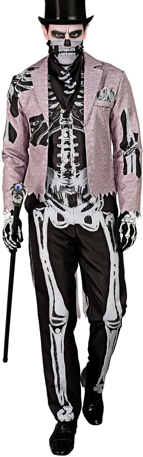 Skeletgroom Kostuum Heren Grijs