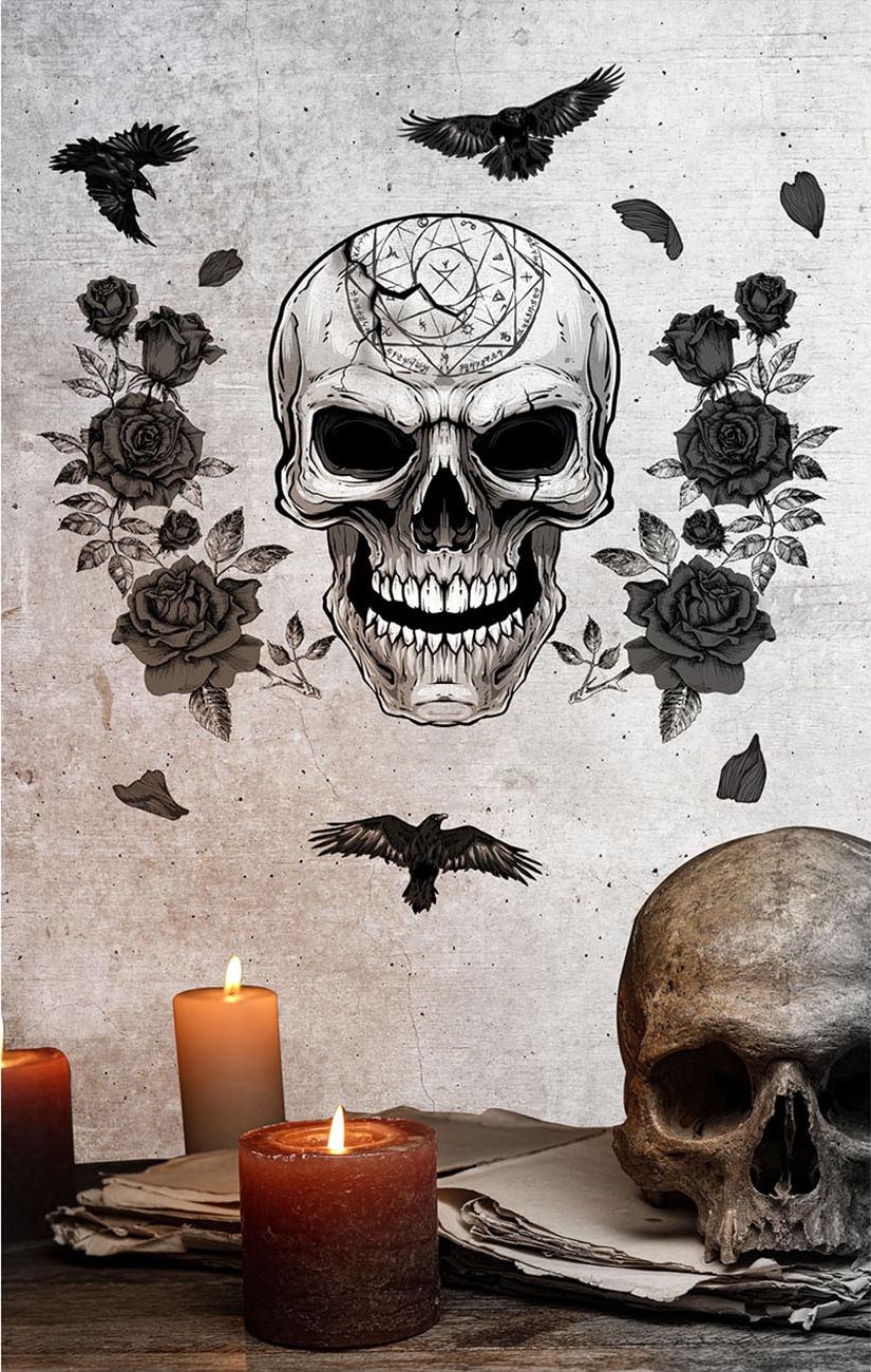 Skull Halloween Muursticker
