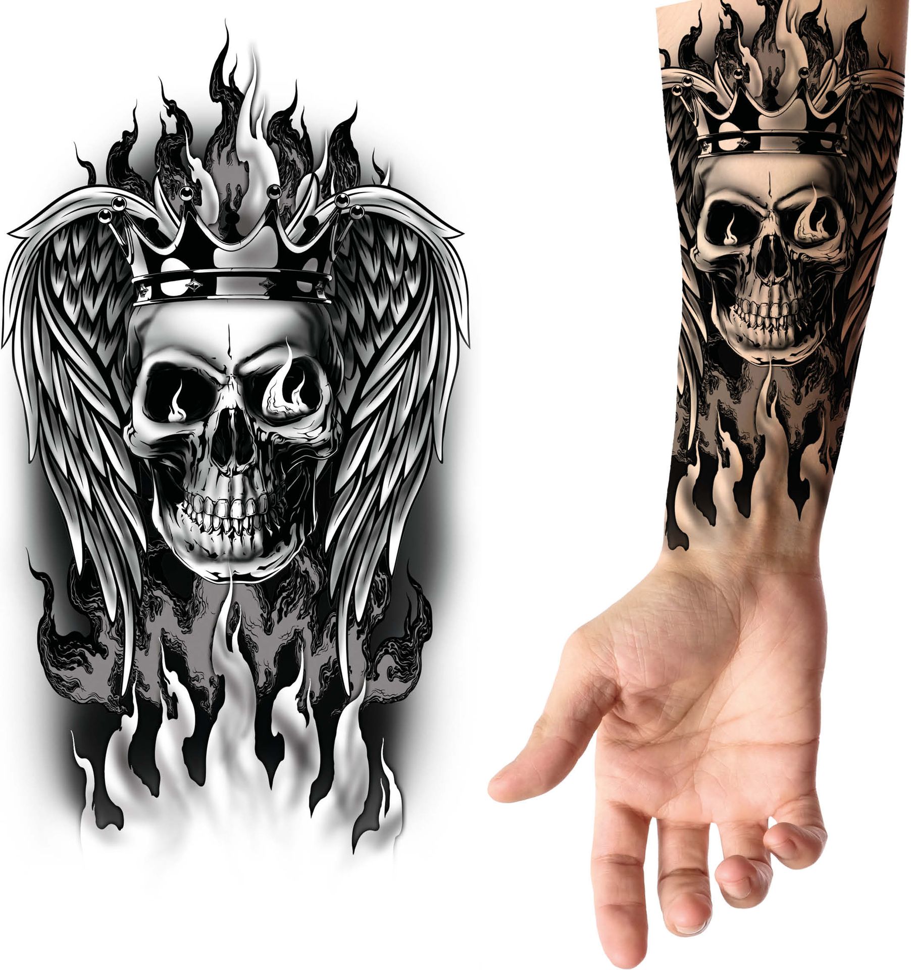 Skull Plak Tattoo Zwart