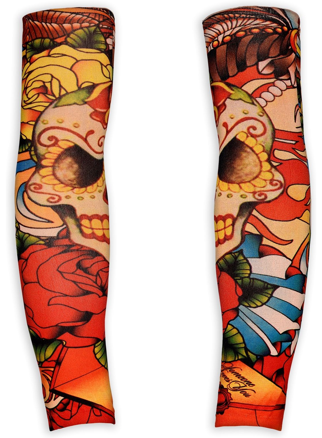 Skull Roses Tattoo Mouwen