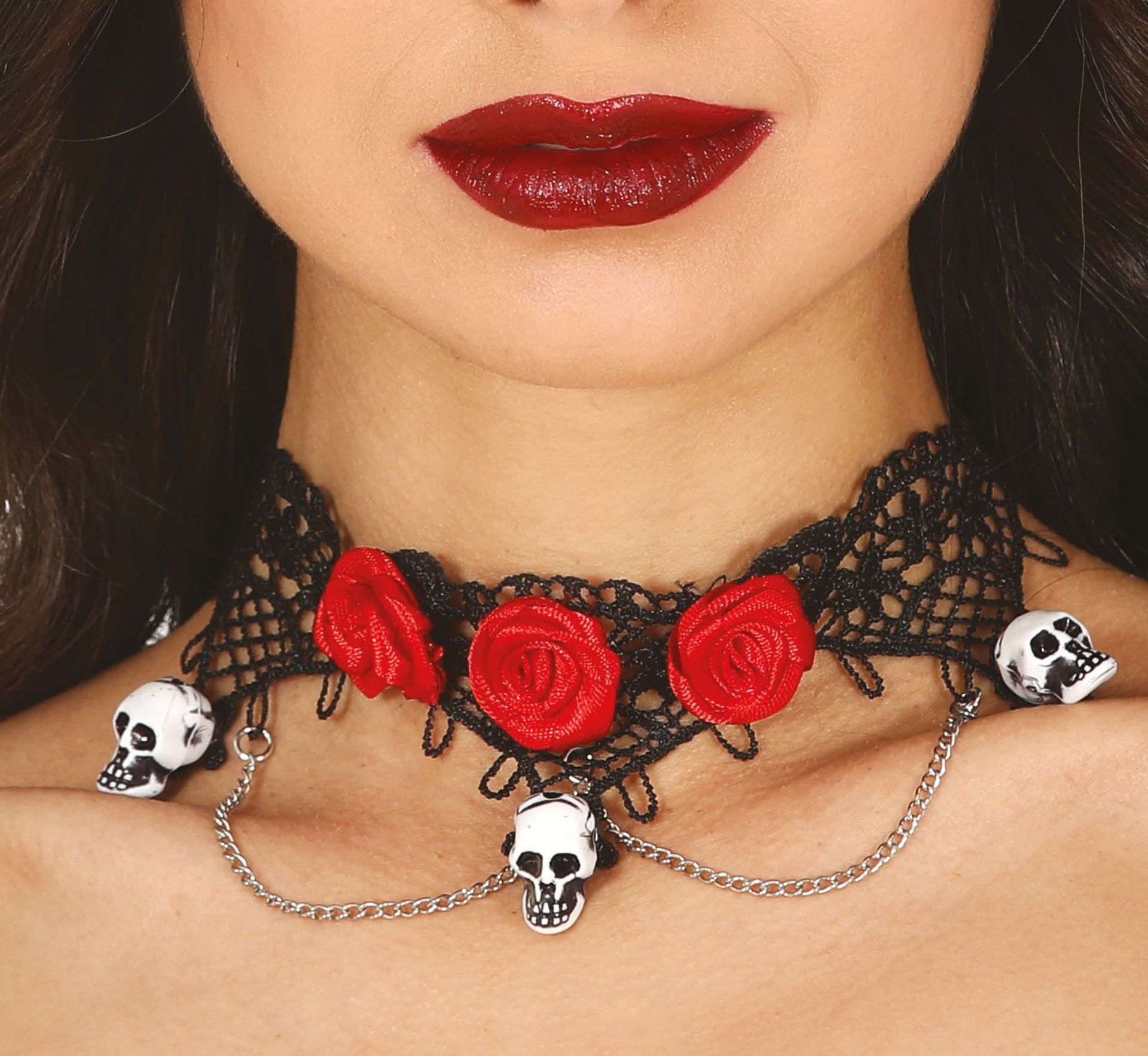 Skulls Halloween Choker met Rozen