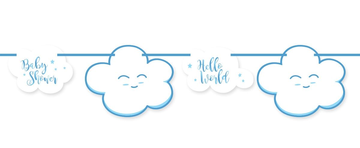 Slinger Babyshower Blauw Jongen 4 Meter