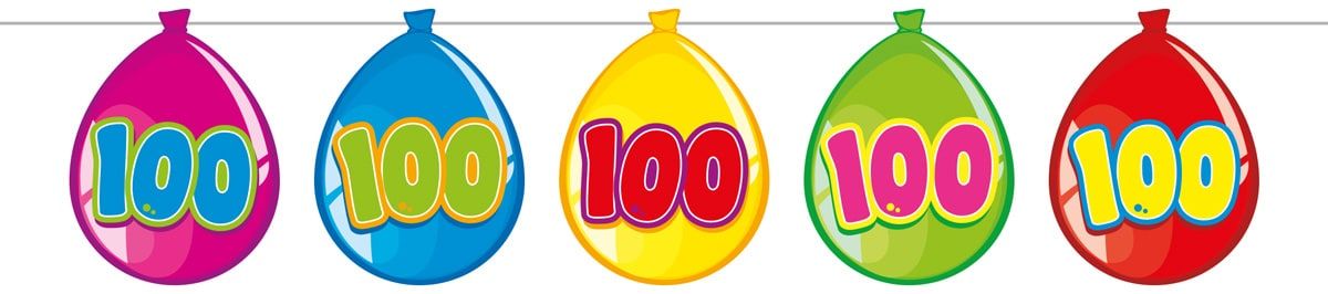 Slinger birthday 100 jaar ballonnen 10 meter