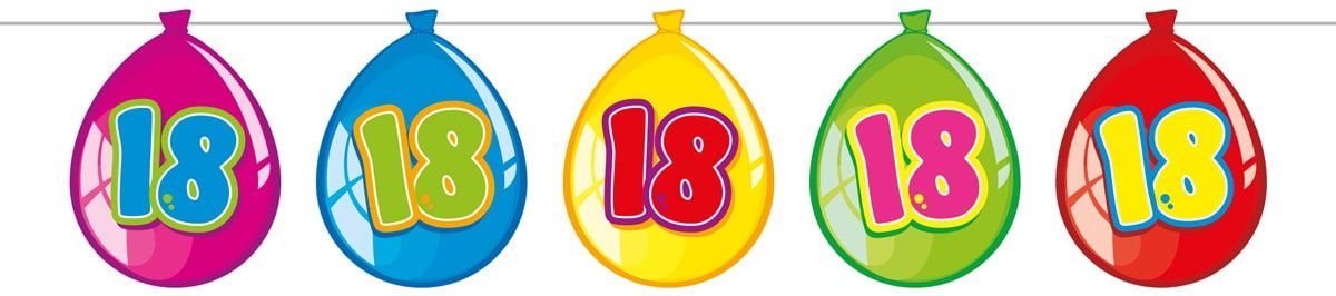 Slinger birthday 18 jaar ballonnen 10 meter