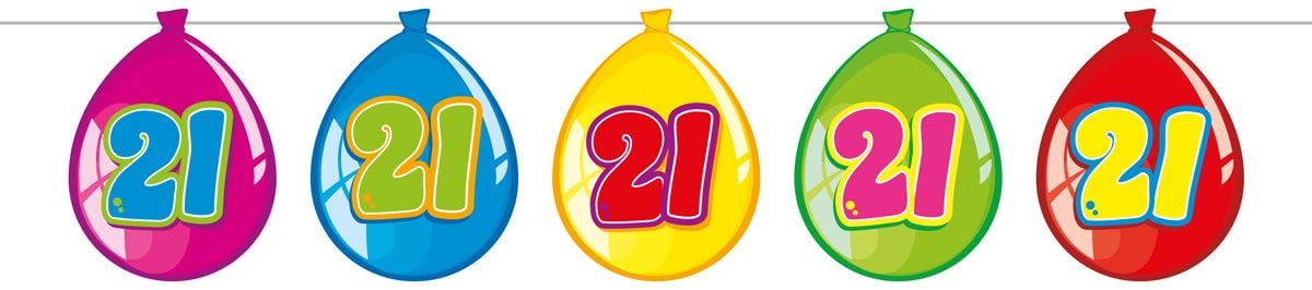 Slinger Birthday 21 Jaar Ballonnen 10 Meter