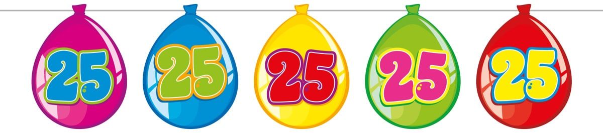 Slinger Birthday 25 Jaar Ballonnen 10 Meter